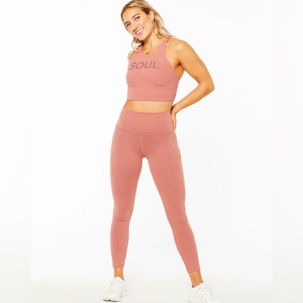 NWT Lululemon Soul Cycle Matching SET - Brier Rose Wunder Train Tight & Long Bra